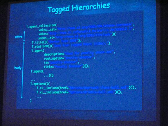 Pythonic Alternatives for declarative XML-based specifications of robot behaviour - Tagged Hierarchies example slide
