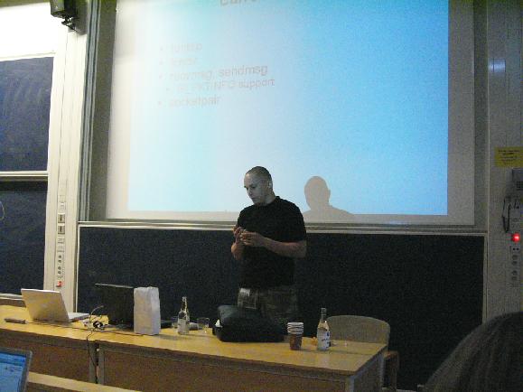 Lightning Talks - Eunuchs - Missing manly parts of UNIX API for Python - Tommi Virtanen and slide