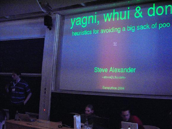 Lightning Talks - yagni, whui & don - Steve Alexander and initial slide